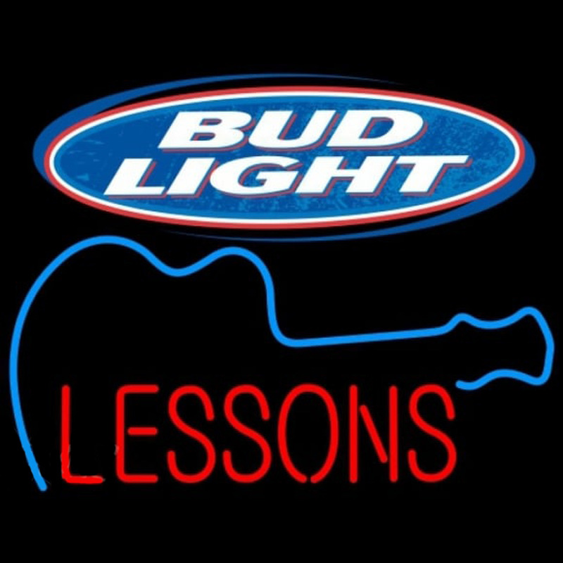 Bud Light Guitar Lessons Beer Sign Neontábla