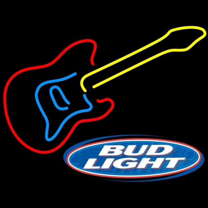 Bud Light Logob Guitar Beer Sign Neontábla