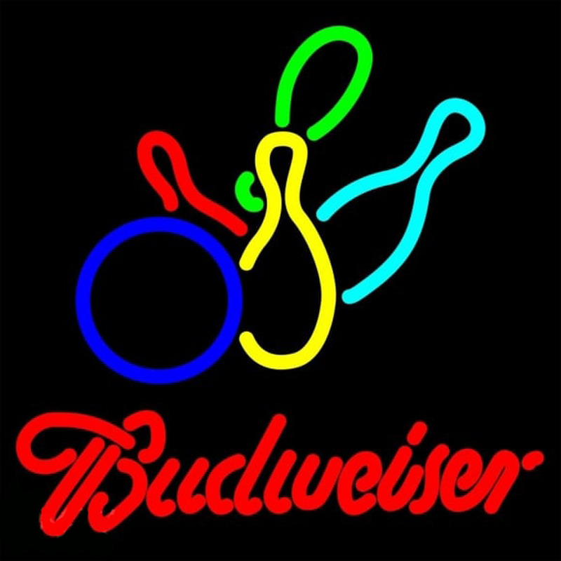 Budweiser Colored Bowling Beer Sign Neontábla