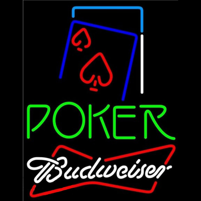 Budweiser Green Poker Red Heart Beer Sign Neontábla