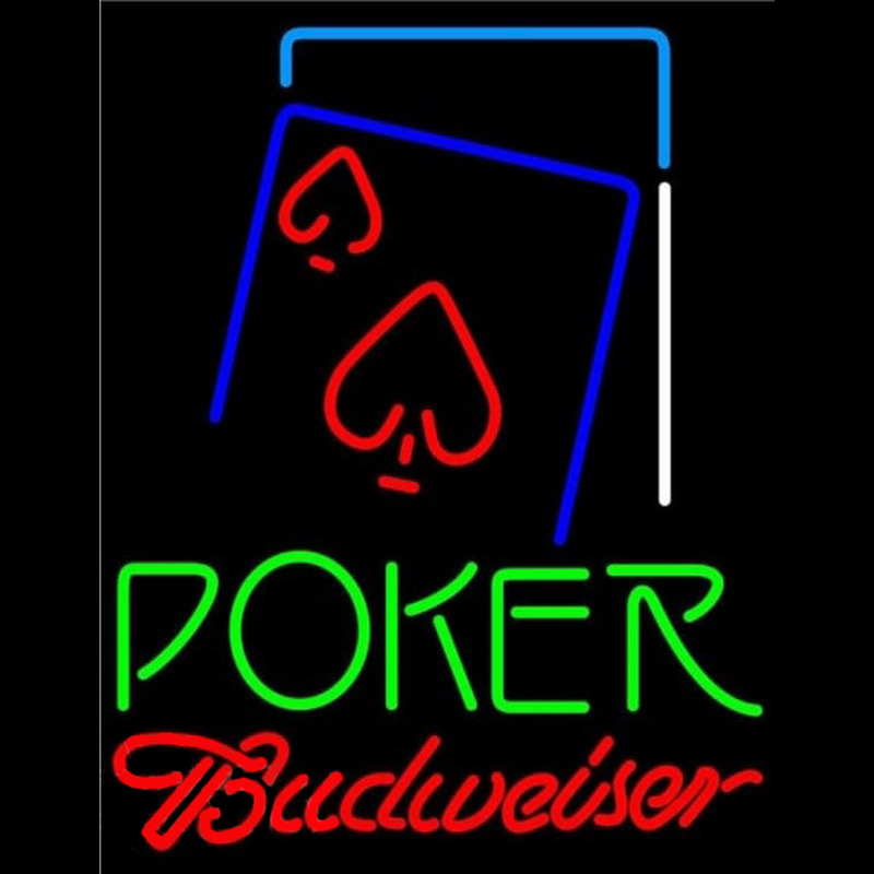 Budweiser Green Poker Red Heart Beer Sign Neontábla