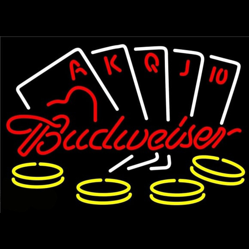 Budweiser Poker Ace Series Beer Sign Neontábla