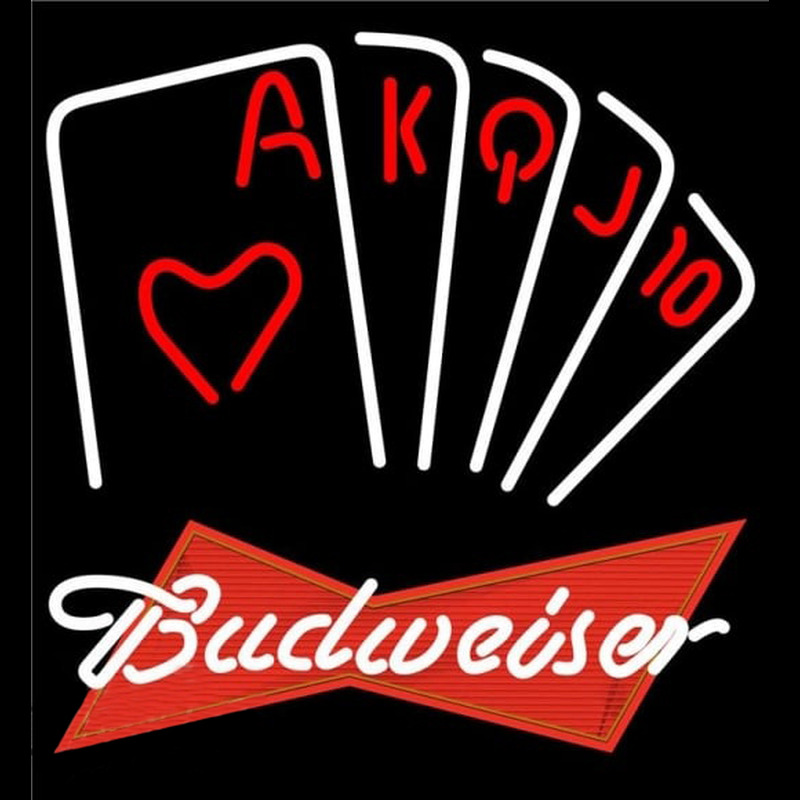 Budweiser Poker Series Beer Sign Neontábla