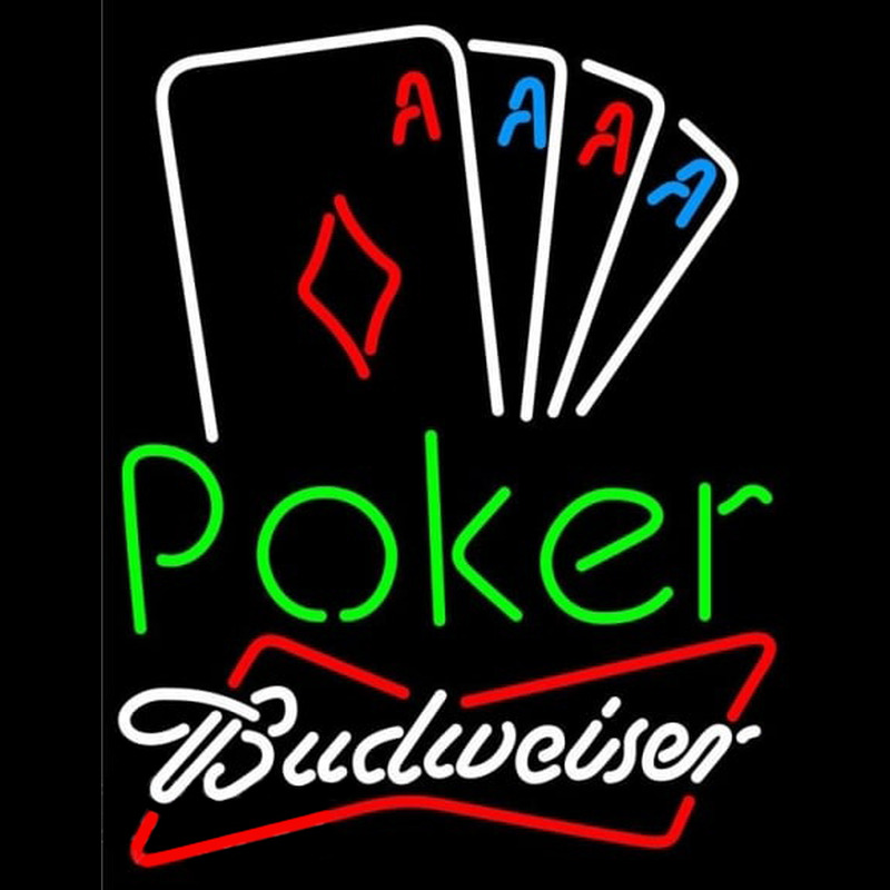 Budweiser Poker Tournament Beer Sign Neontábla