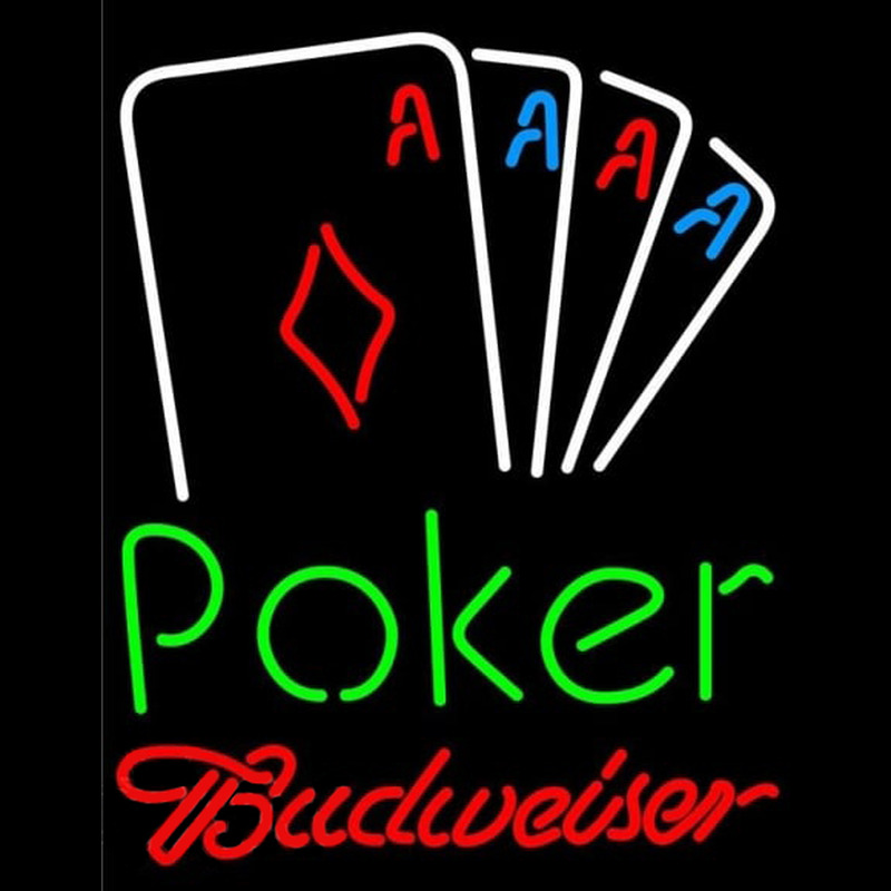 Budweiser Poker Tournament Beer Sign Neontábla