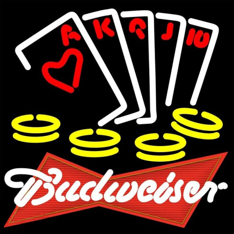 Budweiser Red Poker Ace Series Beer Sign Neontábla