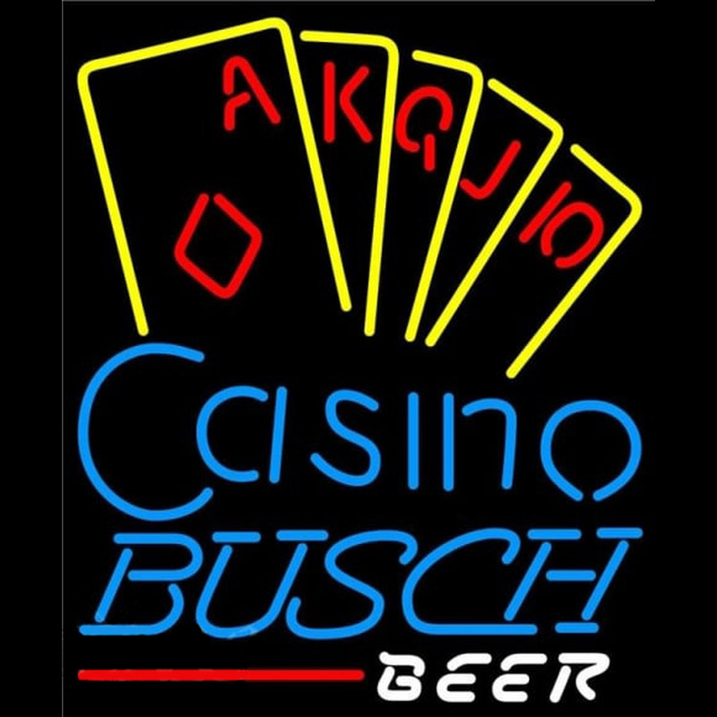 Busch Poker Casino Ace Series Beer Sign Neontábla