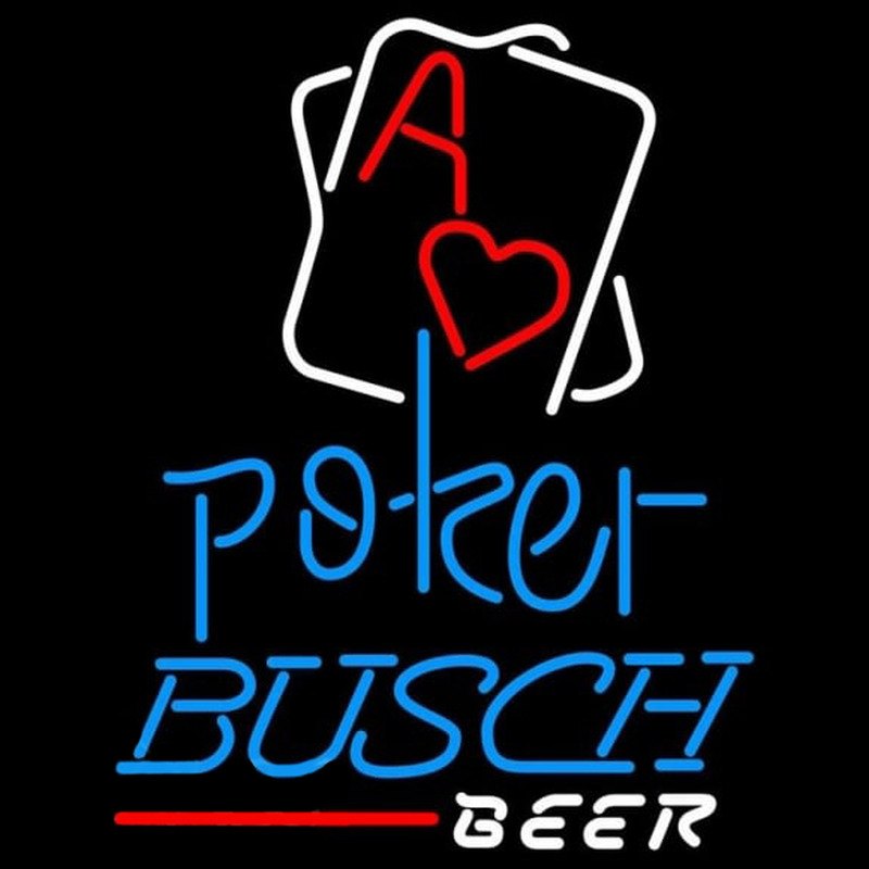 Busch Rectangular Black Hear Ace Beer Sign Neontábla