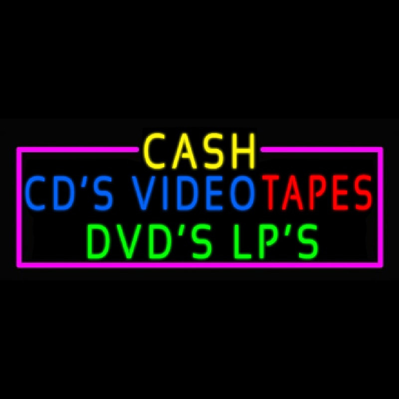 Cash Cds Videos Dvds Lps Tapes Neontábla