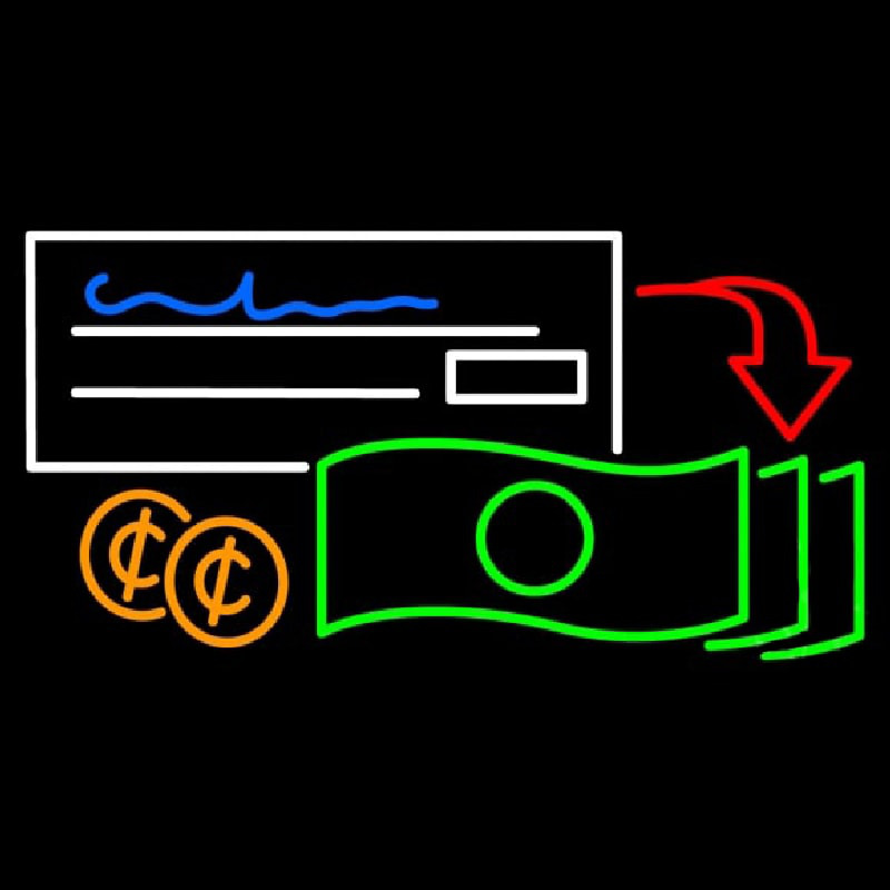 Check Cashing Logo Neontábla