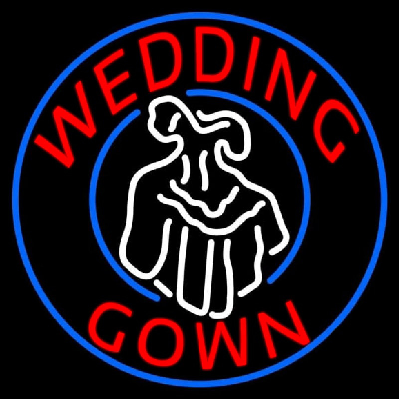 Circle Wedding Gown Logo Neontábla