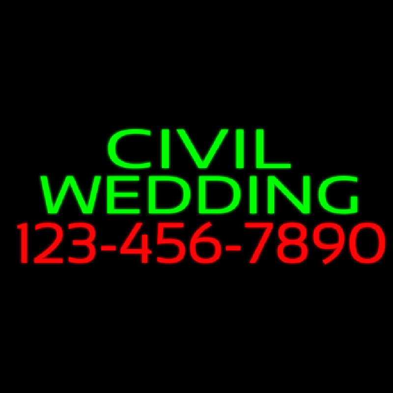 Civil Wedding With Phone Number Neontábla