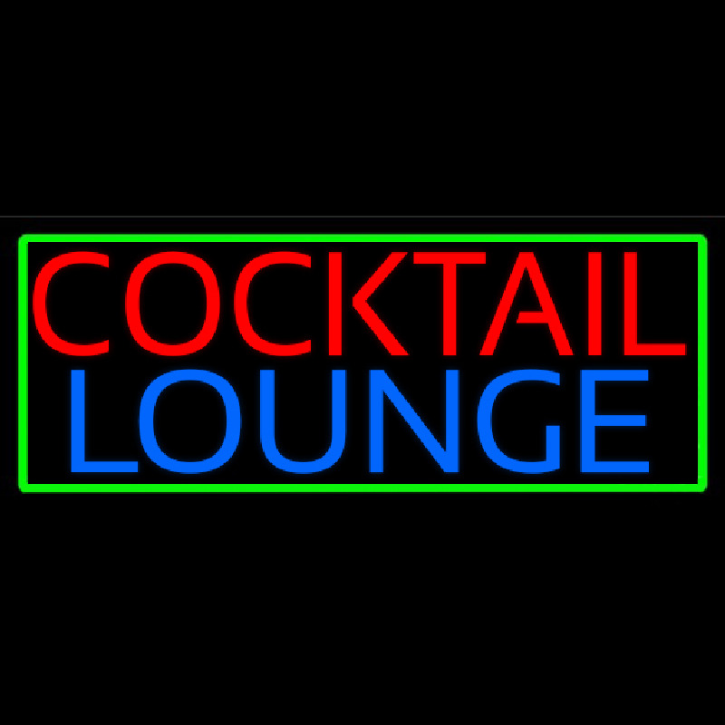 Cocktail Lounge With Green Border Neontábla