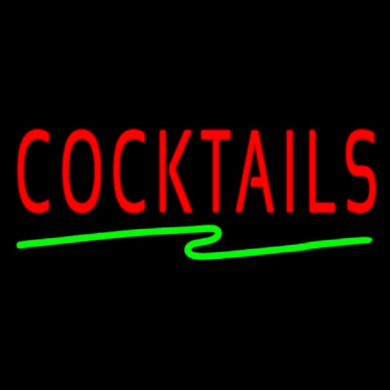 Cocktail with Zigzag Line Neontábla