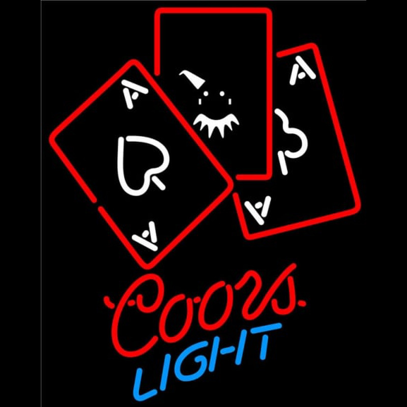 Coors Light Ace And Poker Neontábla