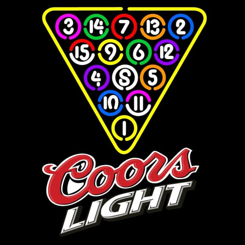 Coors Light Billard Poolhall Ball Neontábla