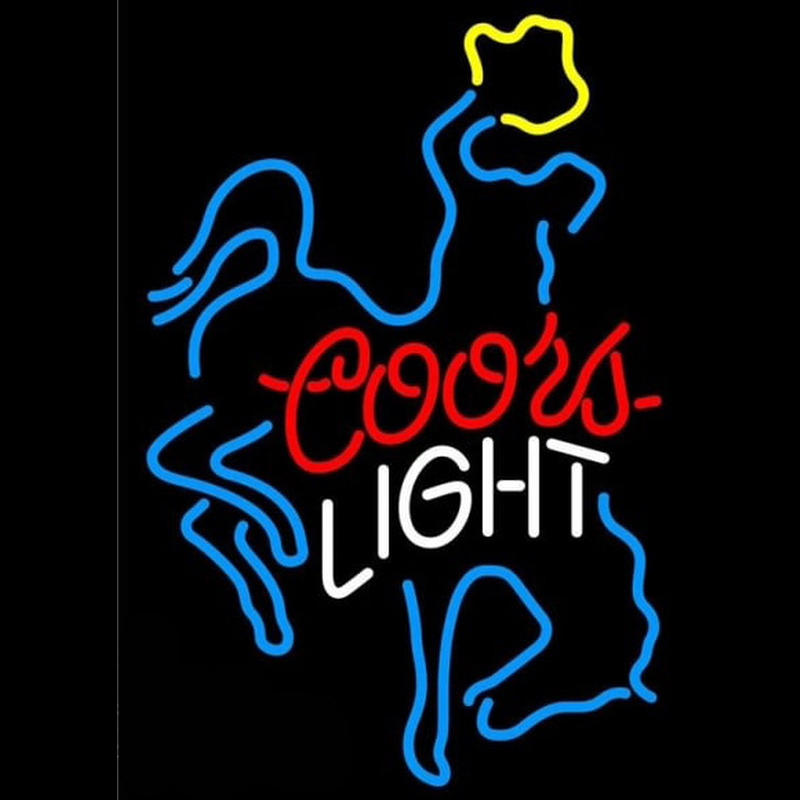 Coors Light Bucking Bronco Beer Sign Neontábla