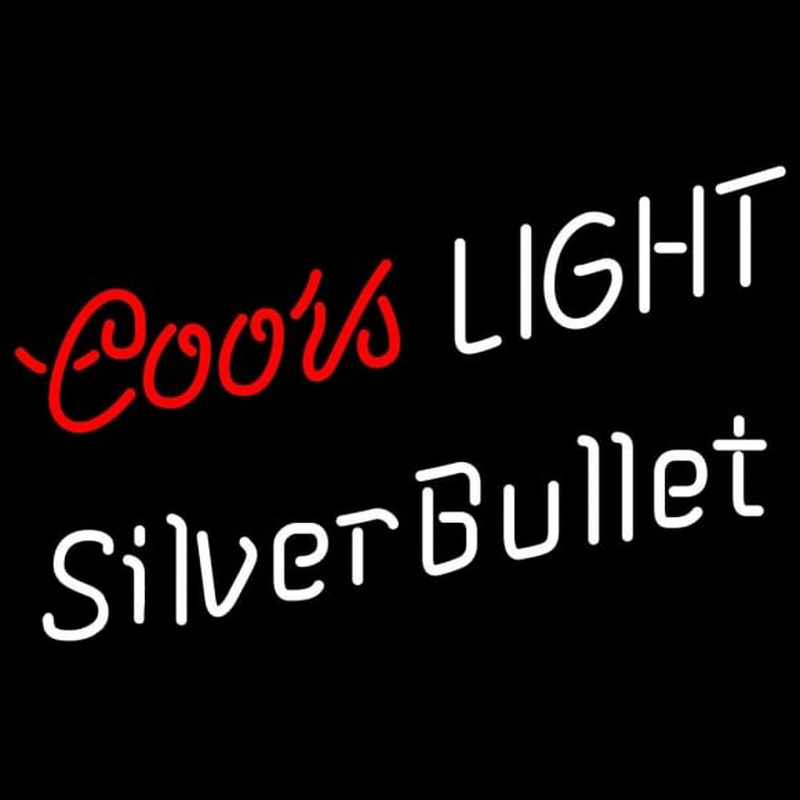 Coors Light Double Line Silver Bullet Beer Sign Neontábla