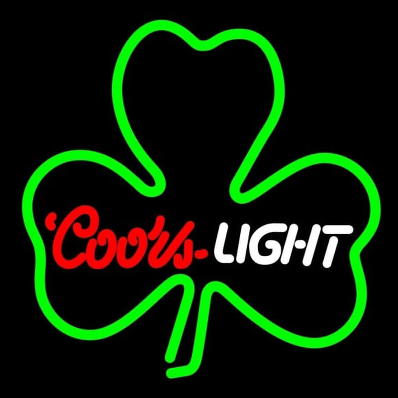 Coors Light Green Clover Beer Sign Neontábla