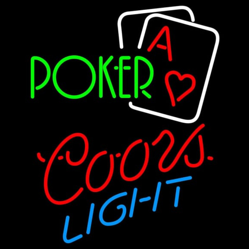 Coors Light Green Poker Neontábla