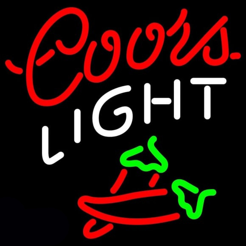 Coors Light Two Chili Pepper Beer Sign Neontábla