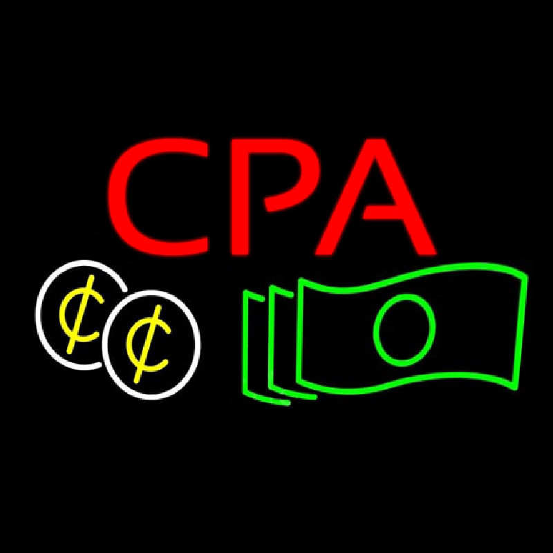 Cpa Dollars And Cents Red Neontábla