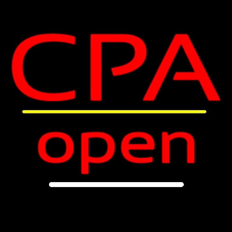 Cpa Open Yellow Line Neontábla