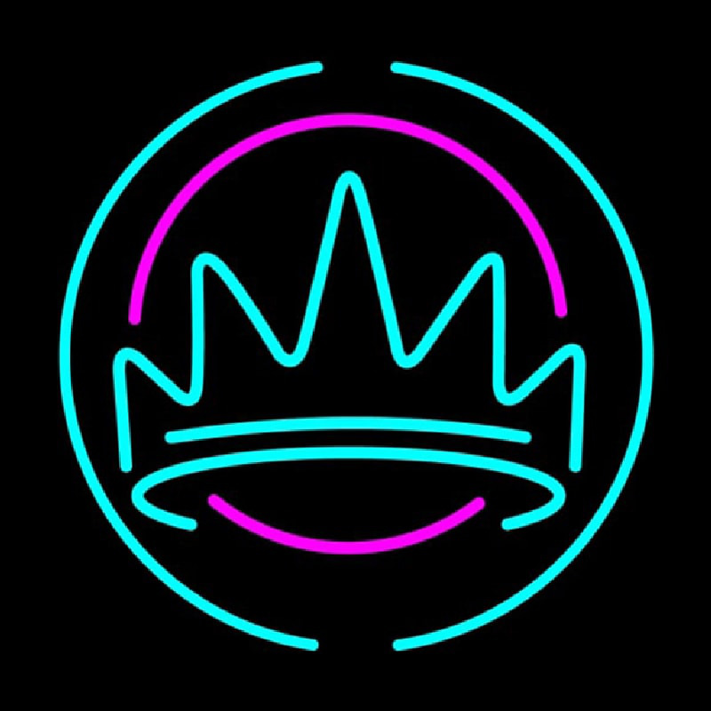 Crown With Round Logo Neontábla