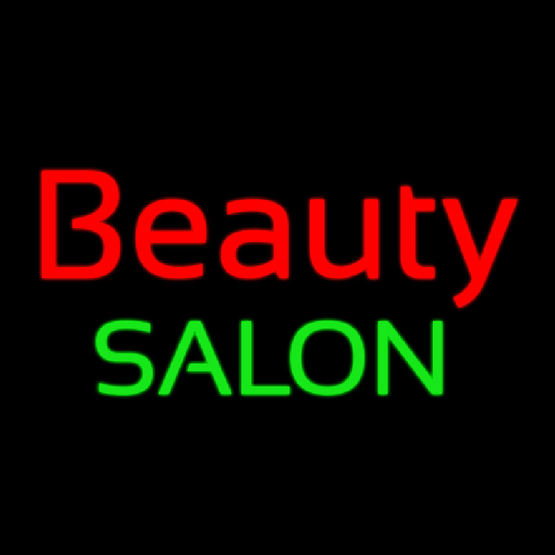 Cursive Red Beauty Salon Green Neontábla