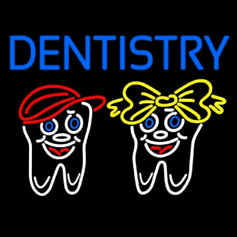 Dentistry With Teeth Logo Neontábla