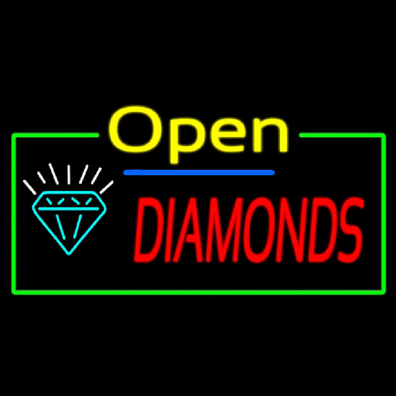 Diamonds Open Neontábla