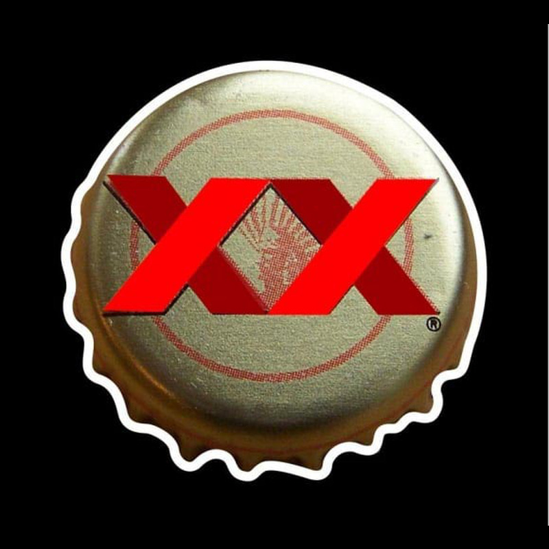 Dos Equis Amber Me ico Bottle Cap Beer Sign Neontábla