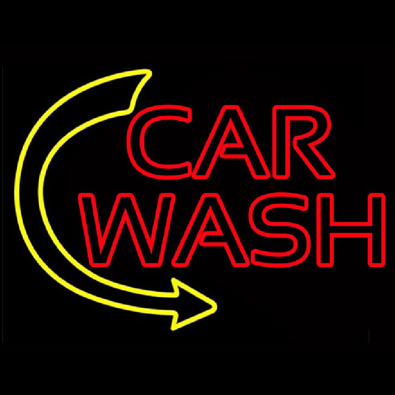 Double Stroke Car Wash With Arrow 1 Neontábla