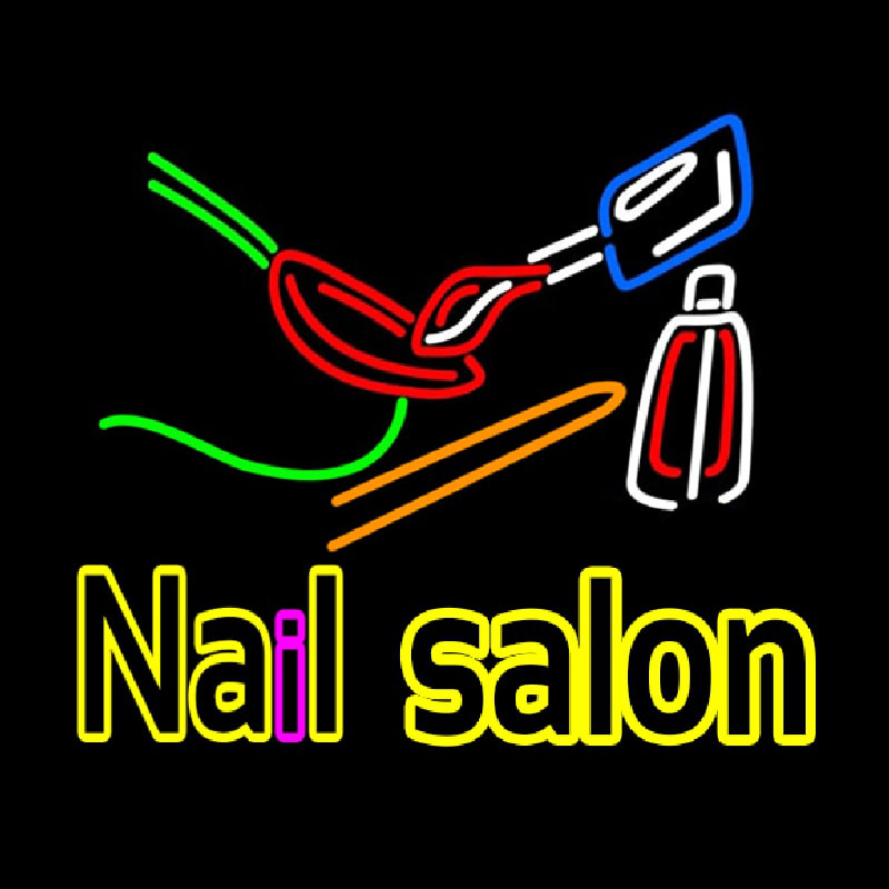 Double Stroke Nail Salon Logo Neontábla