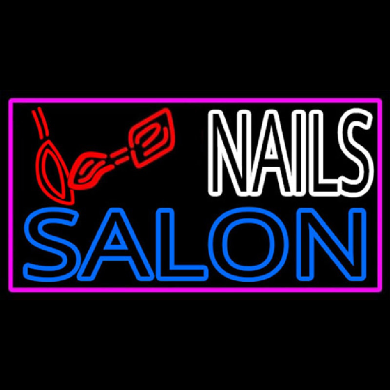 Double Stroke Nail Salon Logo Neontábla