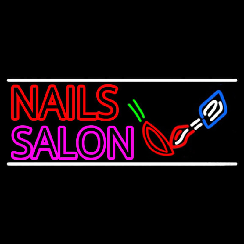 Double Stroke Nail Salon Logo Neontábla