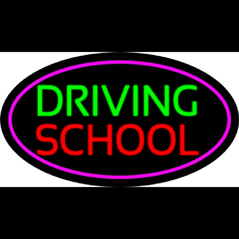 Driving School Purple Oval Neontábla