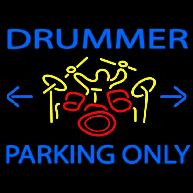 Drummer Parking Only Neontábla