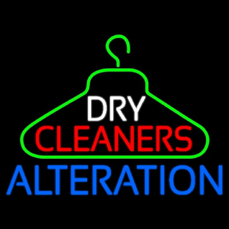 Dry Cleaners Hanger Logo Alteration Neontábla