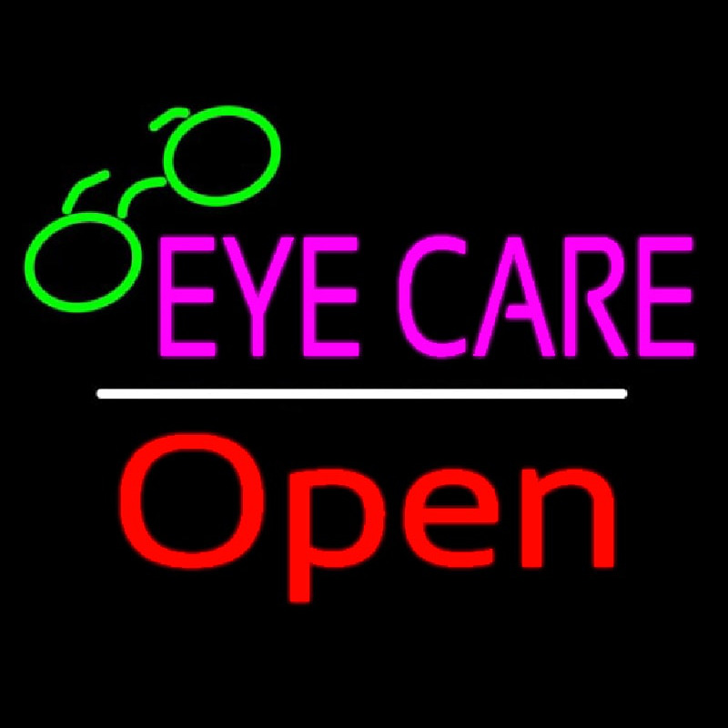 Eye Care Logo Red Open White Line Neontábla