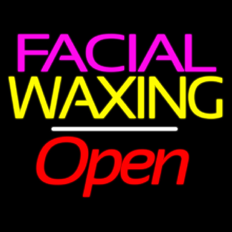 Facial Wa ing Open White Line Neontábla