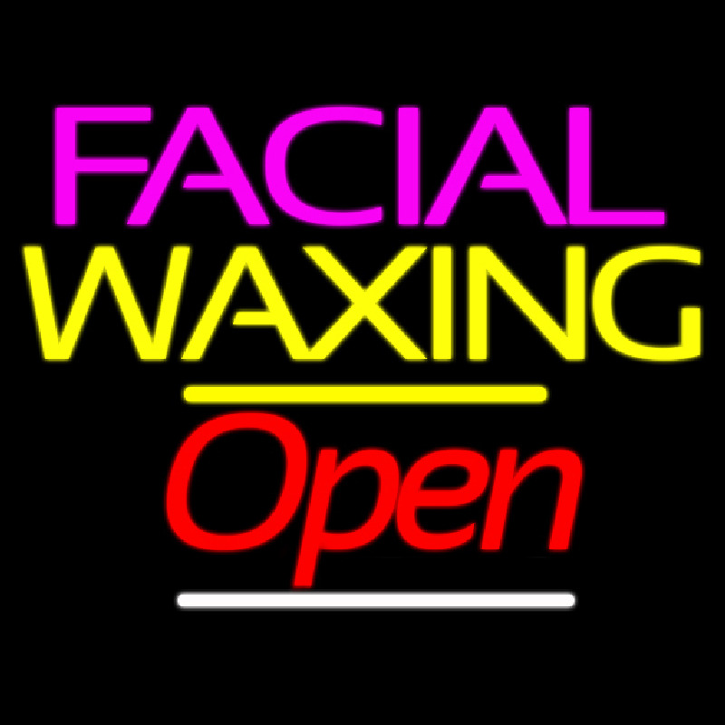 Facial Wa ing Open Yellow Line Neontábla