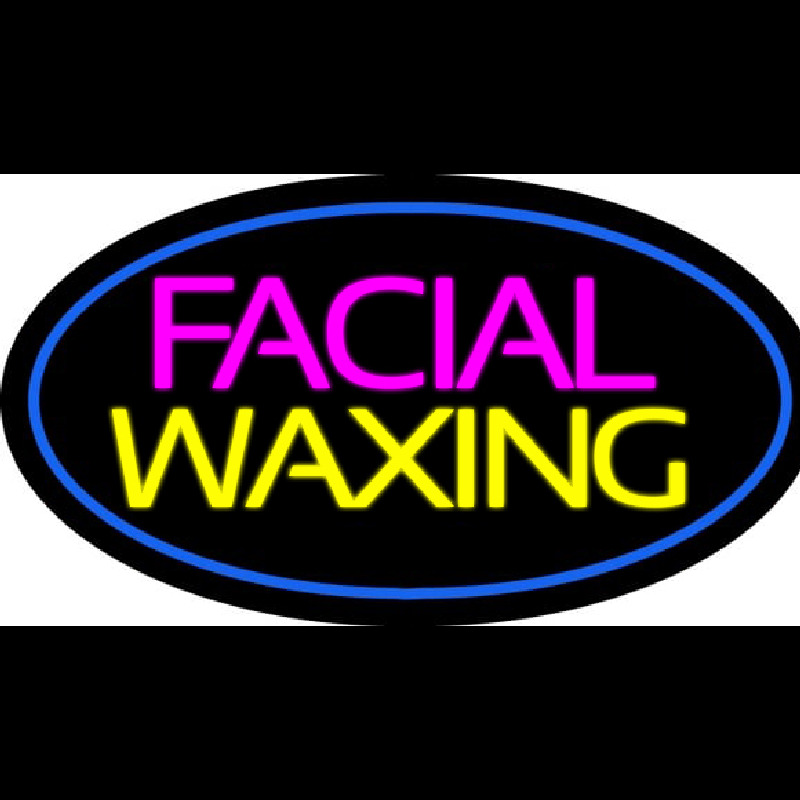 Facial Wa ing Oval Blue Neontábla