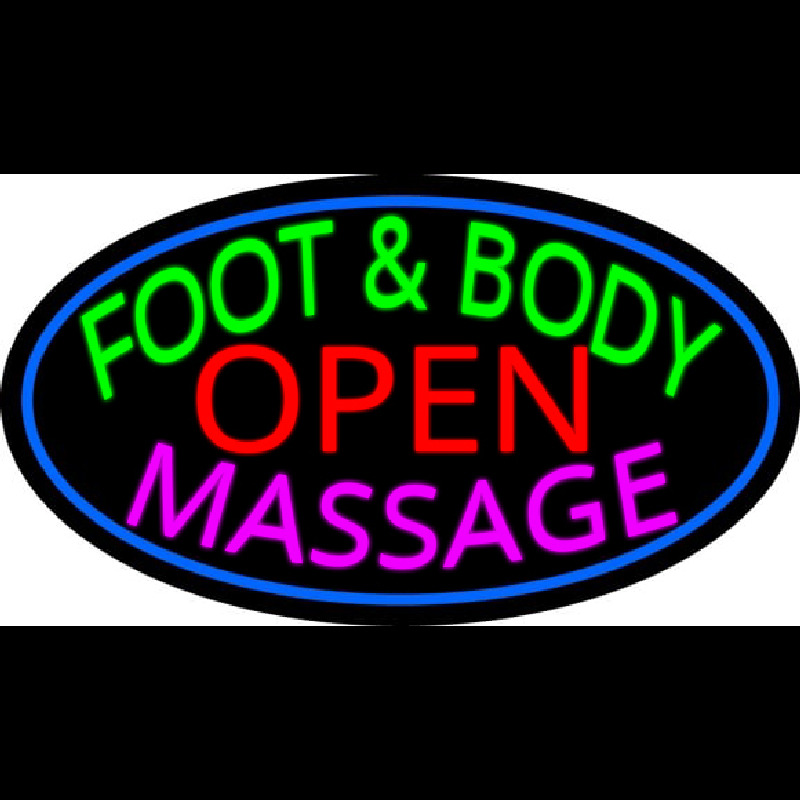 Foot And Body Massage Open Neontábla