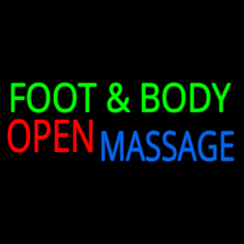 Foot And Body Massage Open Neontábla