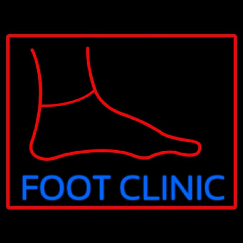 Foot Clinic With Foot Neontábla