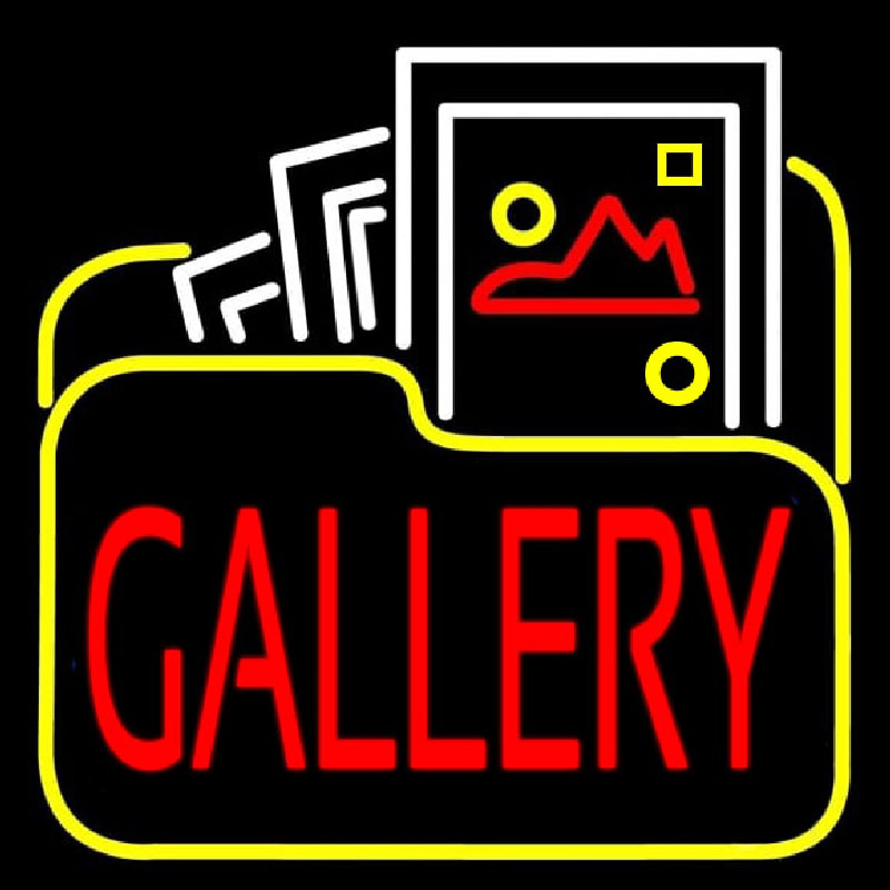 Gallery Icon With Red Gallery Neontábla