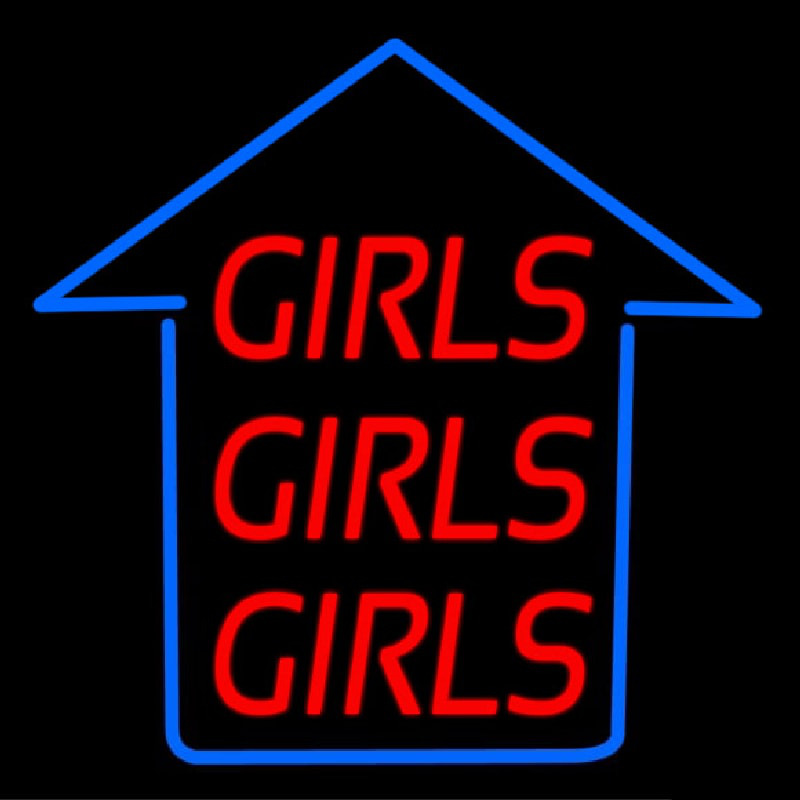 Girls Girls Girls Blue Arrow Neontábla