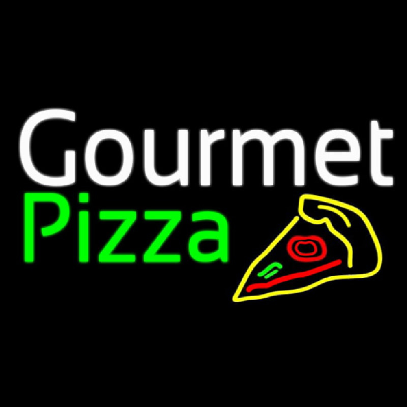 Gourmet Pizza With Pizza Neontábla