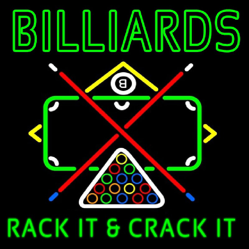 Green Billiards Rack It And Crack It Neontábla